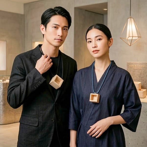 枡の首飾り(MASU NECKLACE) — 三勺枡をベースにしたウェアラブル枡